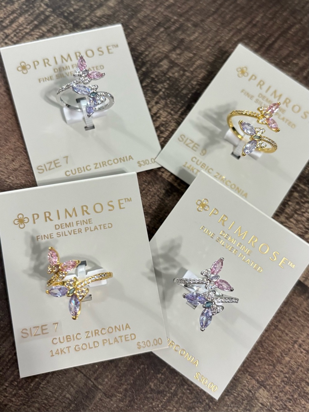 Primrose Butterfly Cubic Zirconia Ring